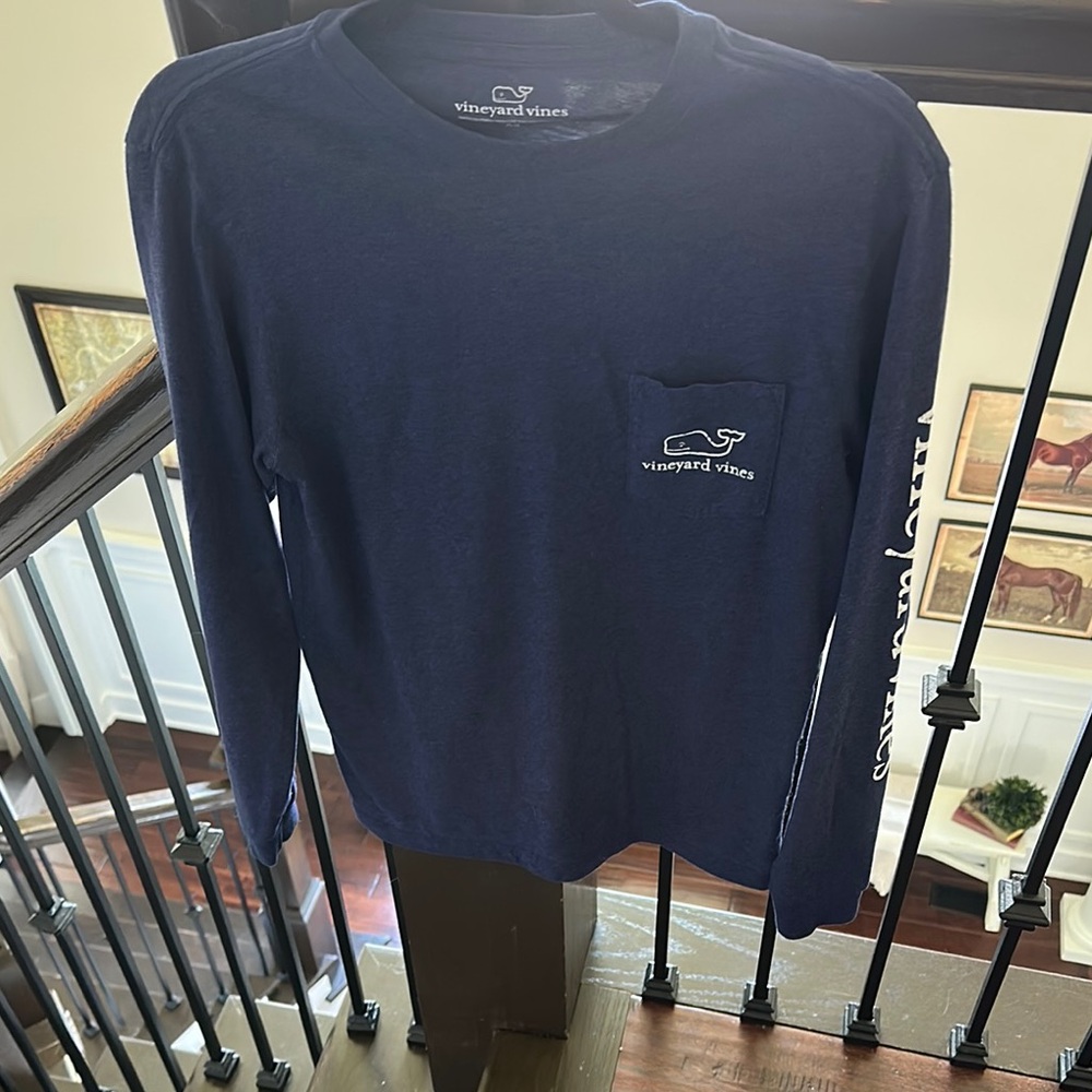 Vineyard Vines Men's Navy Long Sleeve Shirt